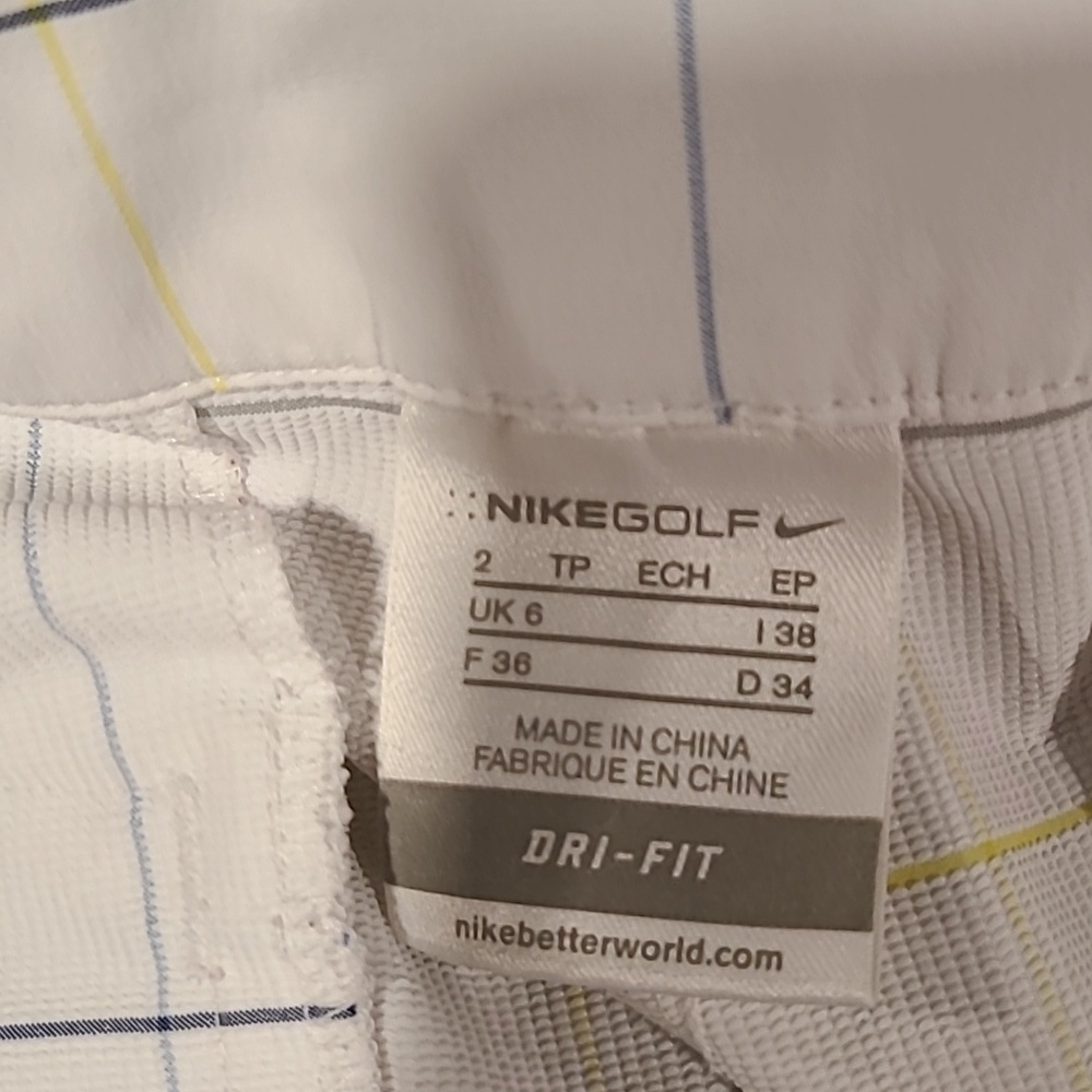 Nike White Plaid Golf Shorts Size 2 - Picture 11 of 11